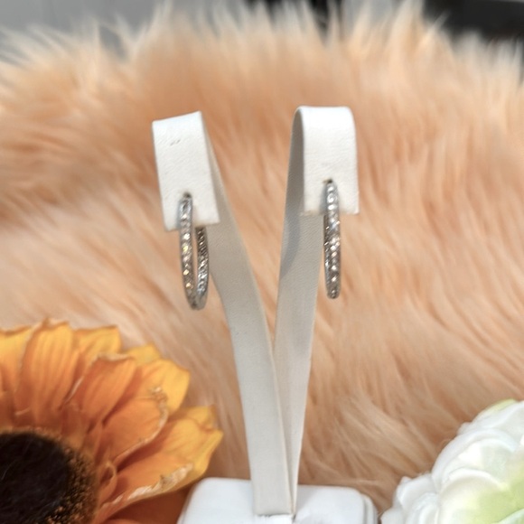 Micro Pave Crystal Pierced Earrings NEW! - Picture 5 of 7